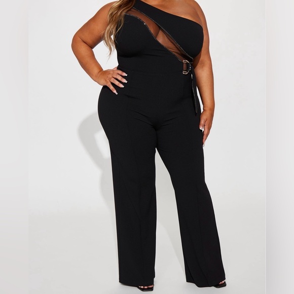 Fashion Nova Pants - Fashion Nova Black Belted Jumpsuit